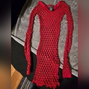Soho Girls Red Crochet Knit Top